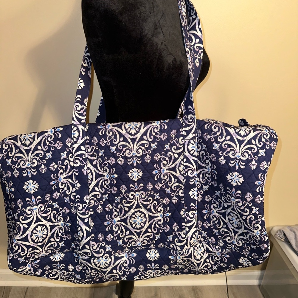 Vera Bradley Blue Steel Medallion Weekender XL Travel Bag